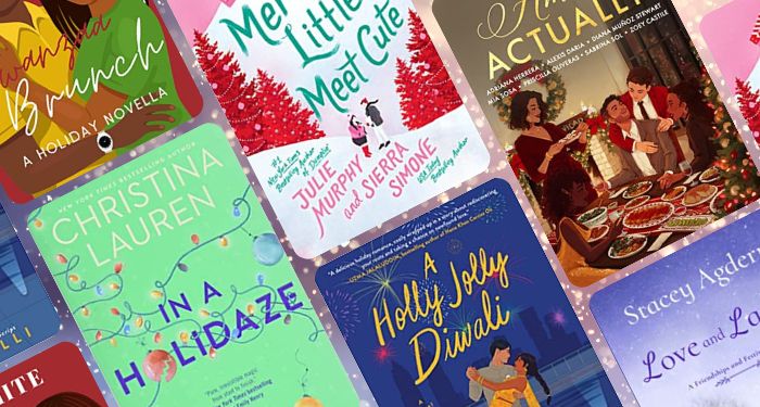 A collage of book covers of the best winter holiday books