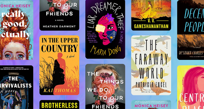 Collage of book covers of 13 of the best literary fiction books